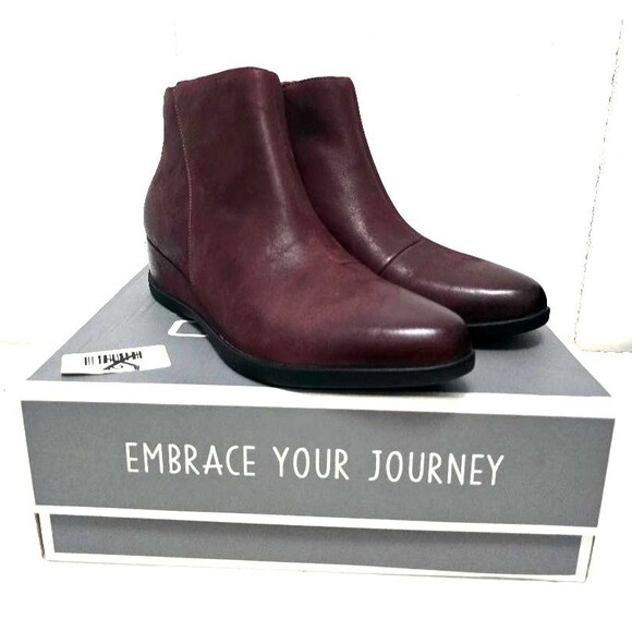 Dansko Serenity EU 39 US 8.5 - 9 Waterproof Wine Leather Wedge Booties Boots NIB - Picture 10 of 13